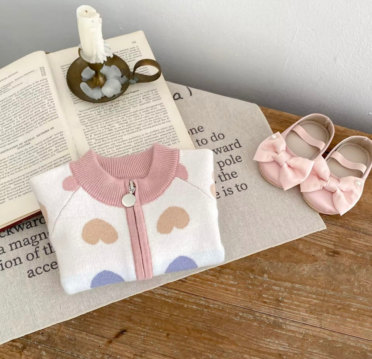 Cute Baby Girl Pink Zip Cardigan