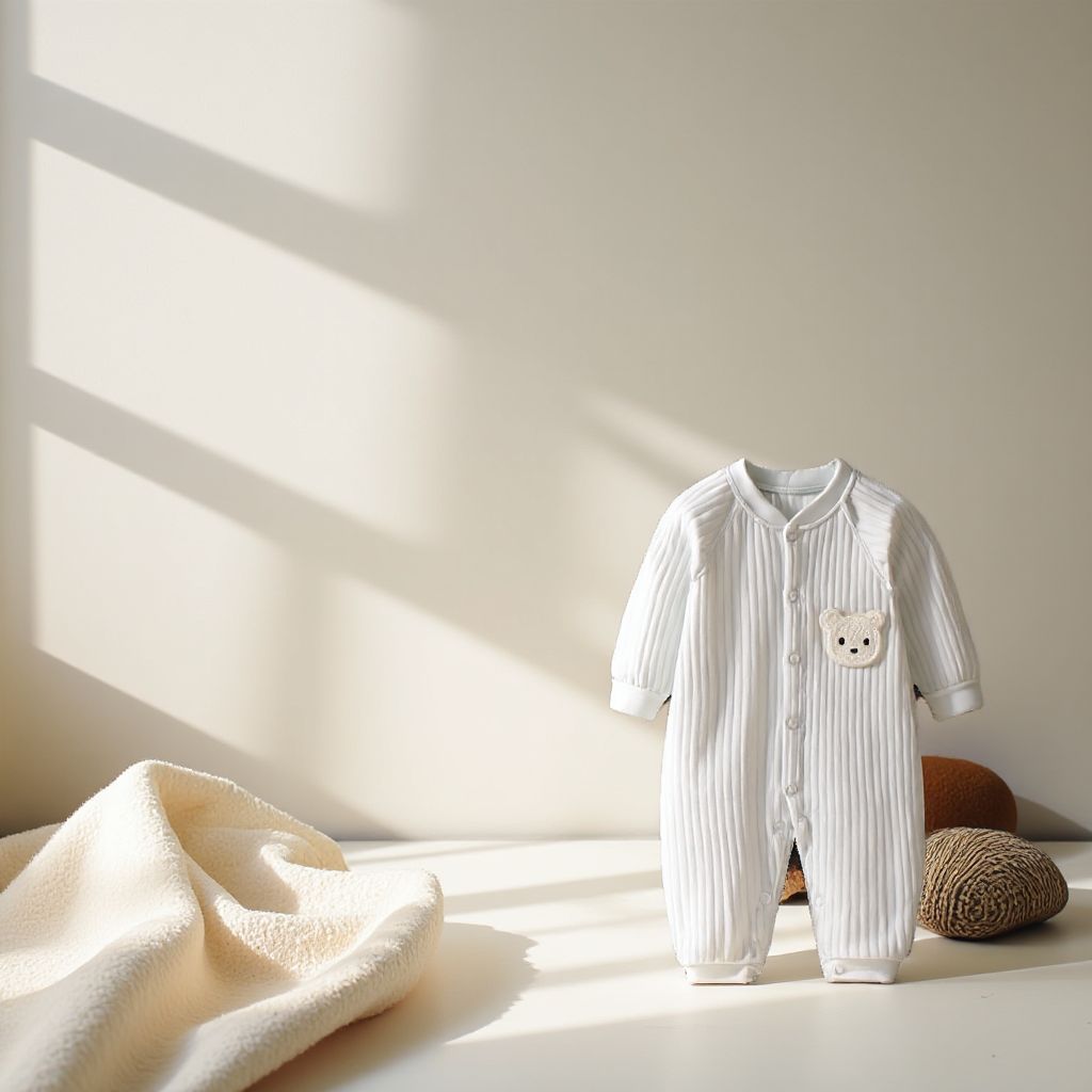 CozyBear Ribbed 2-Set Baby Jumpsuit