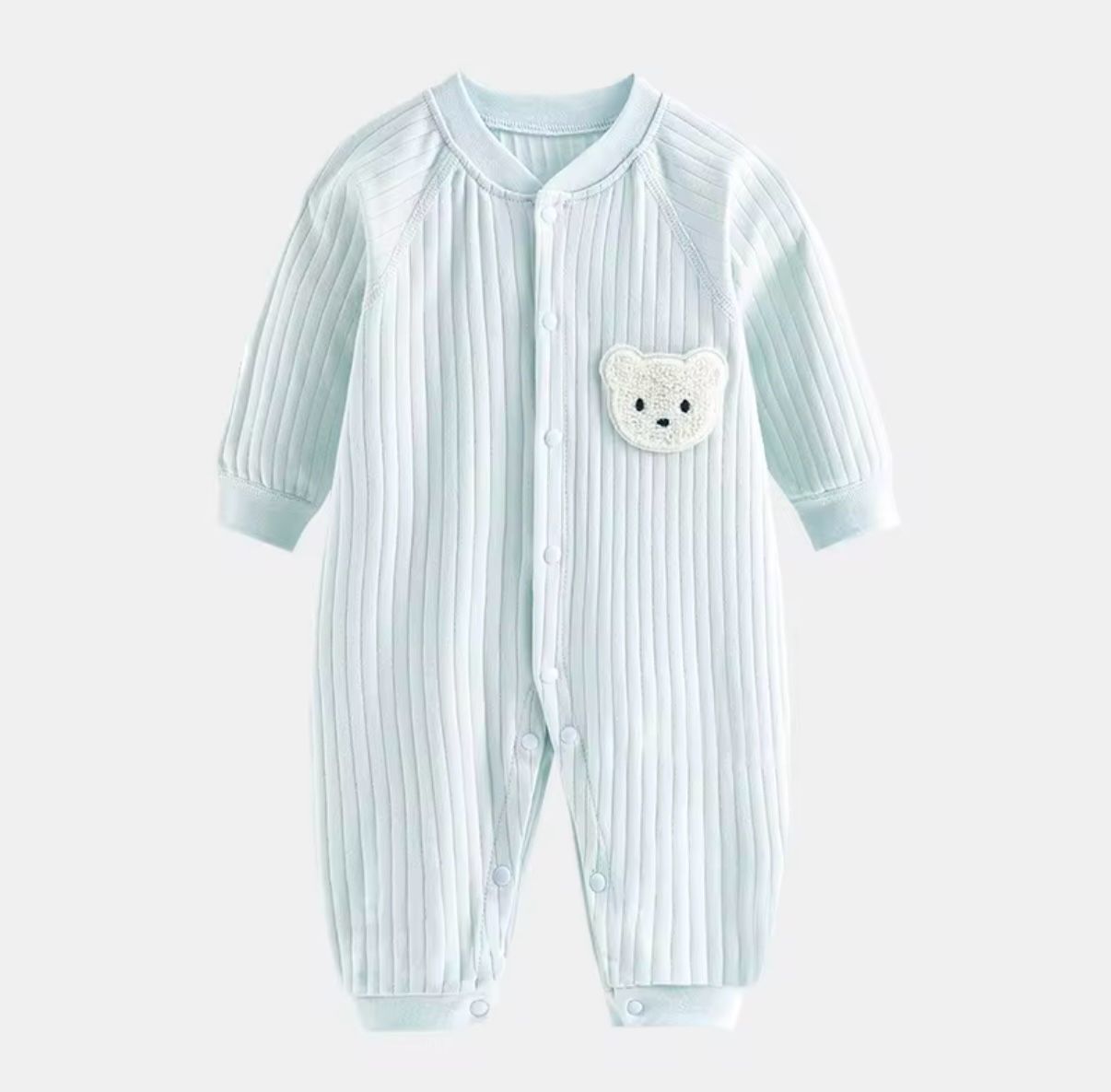 CozyBear Ribbed 2-Set Baby Jumpsuit