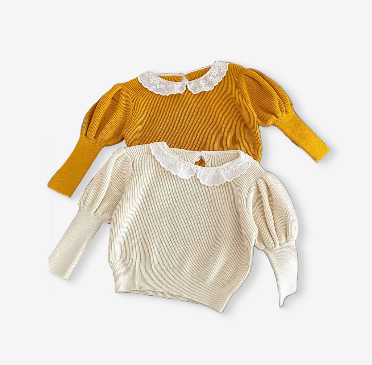 Elegant Lace Collar Knit Sweater