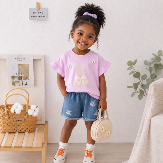 Bunny Blossom Denim Set
