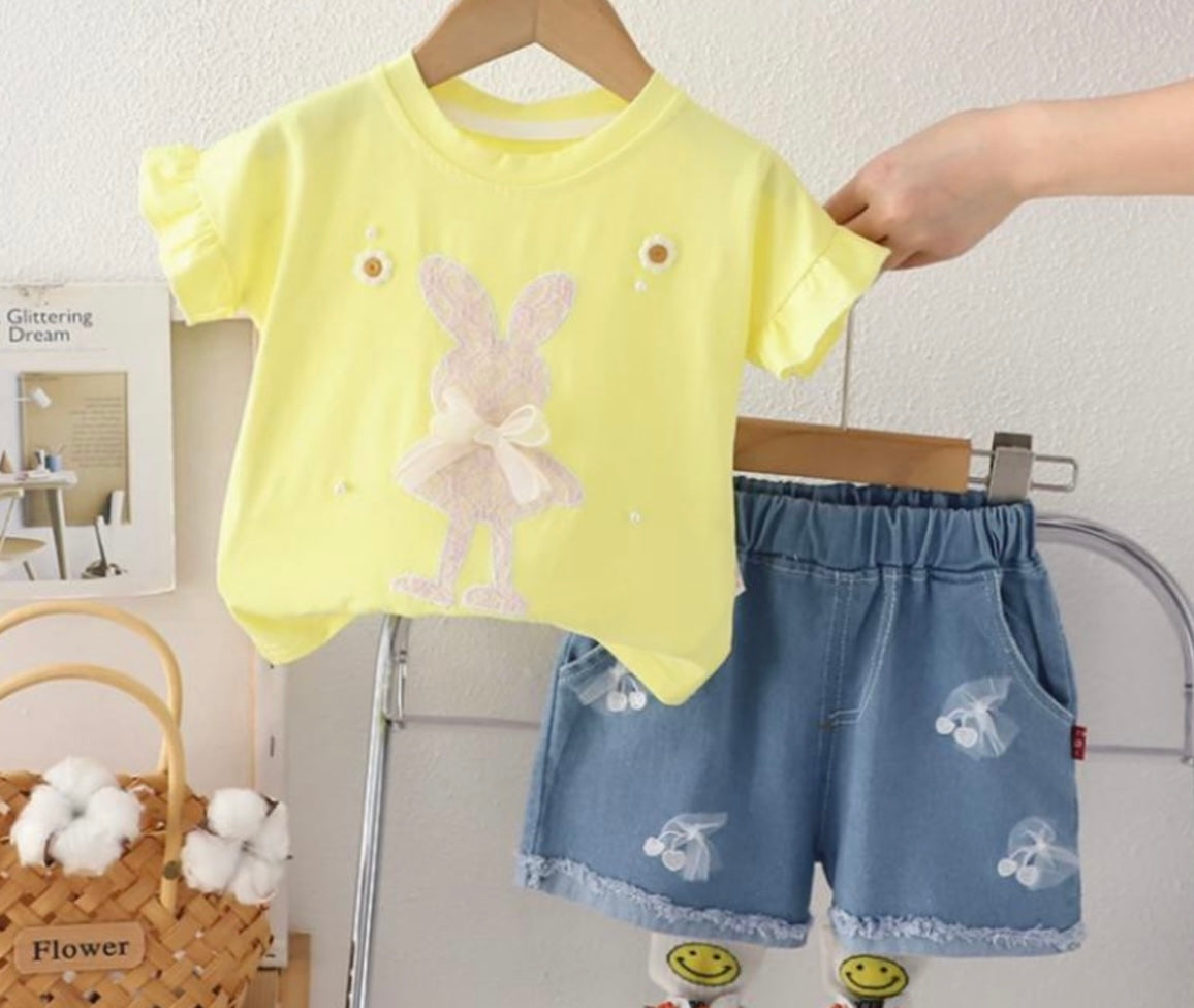 Bunny Blossom Denim Set
