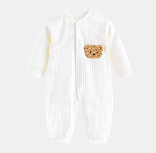 CozyBear Ribbed 2-Set Baby Jumpsuit
