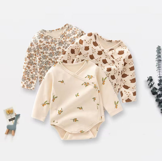 Bear & Branch Wrap-Style 3-Set Baby Bodysuit