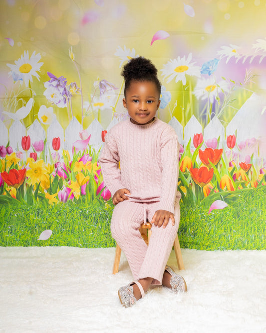 Elegant Cable Knit Sweater & Pants Set