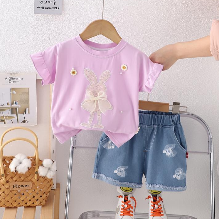 Bunny Blossom Denim Set